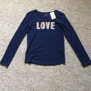 Navy blue long sleeve t-shirt